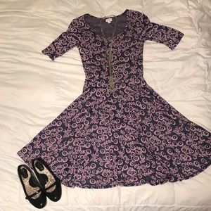 Lularoe Nicole size small purple with flowers.